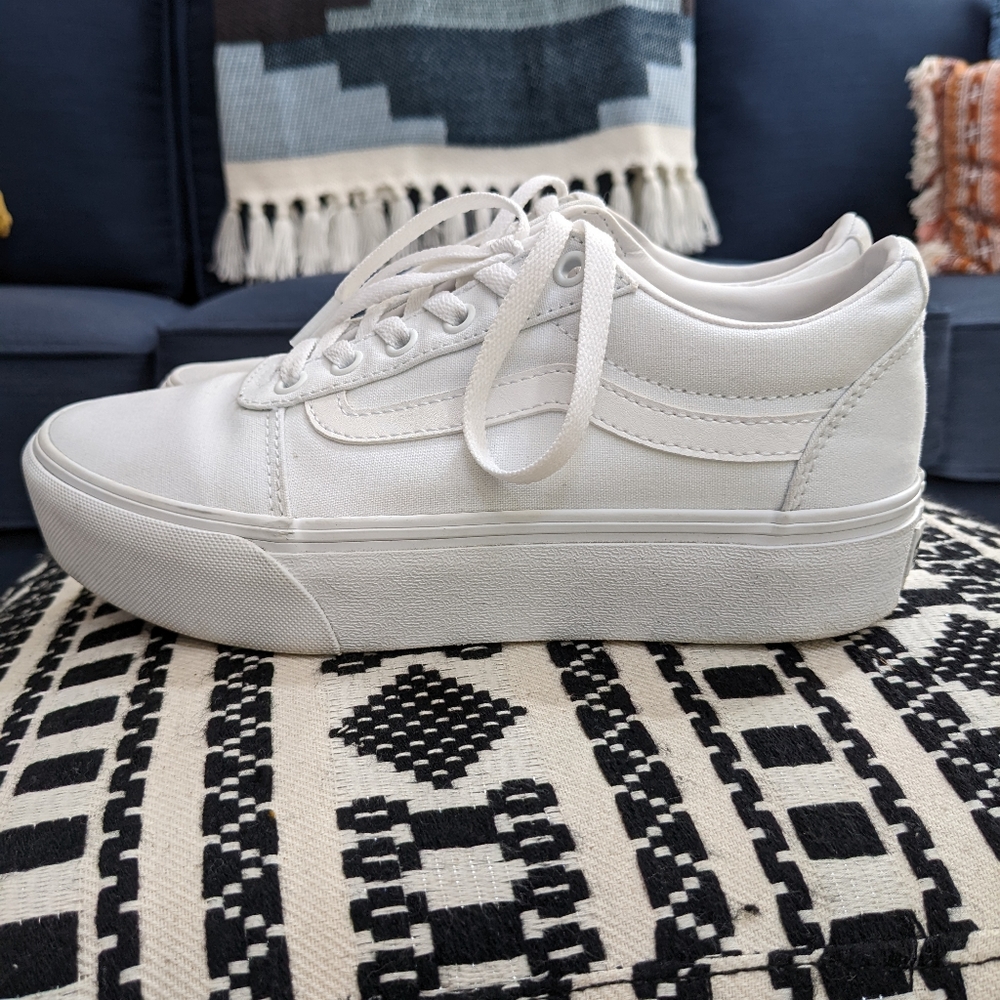 Vans Old skool platform sneaker ward white classic shoes 7.5